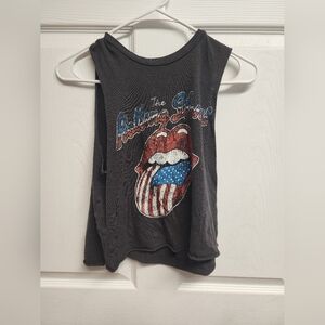 Womens The Rolling Stones cut off T-shirt. Size XS